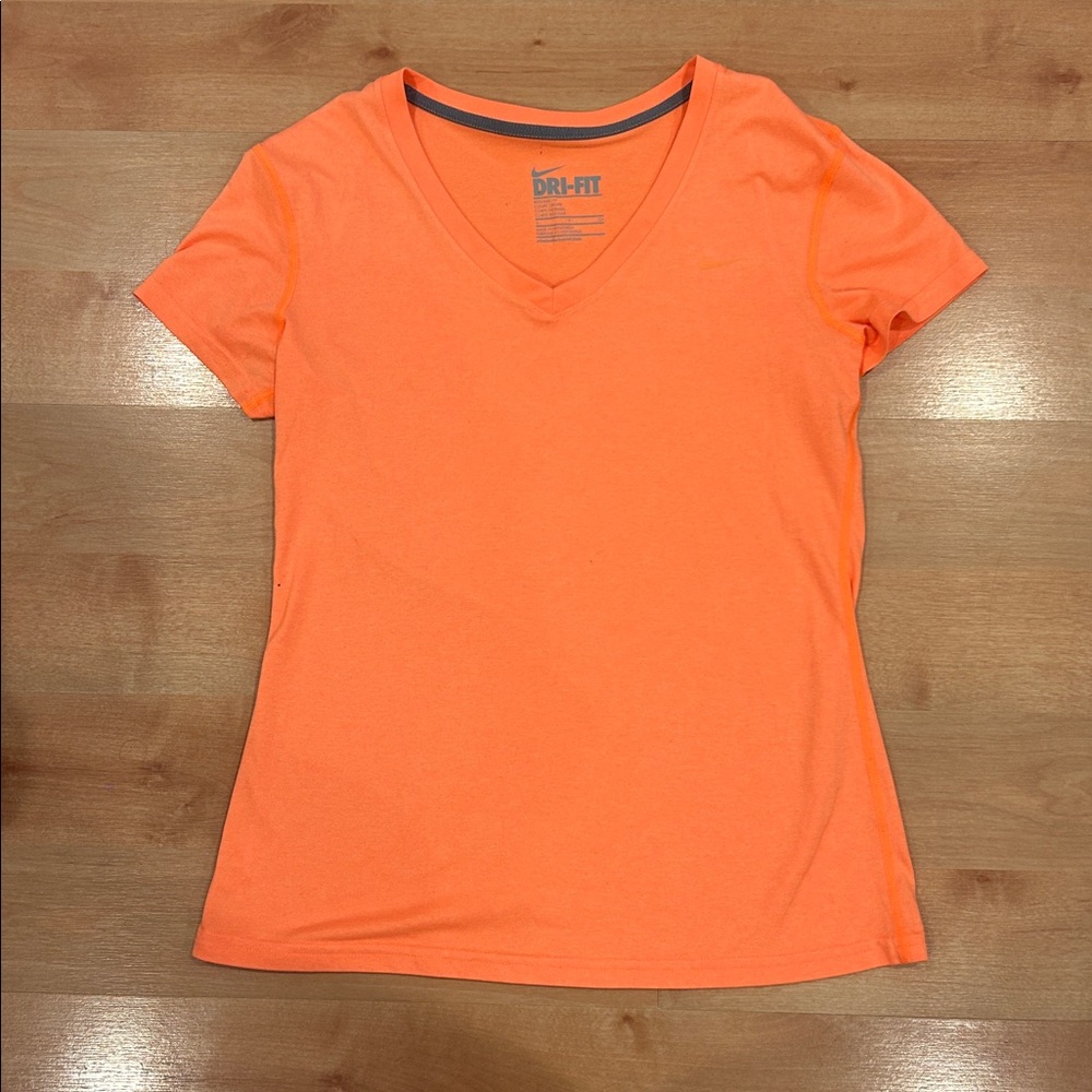 Nike Dri-Fit Neon Orange T Shirt size small